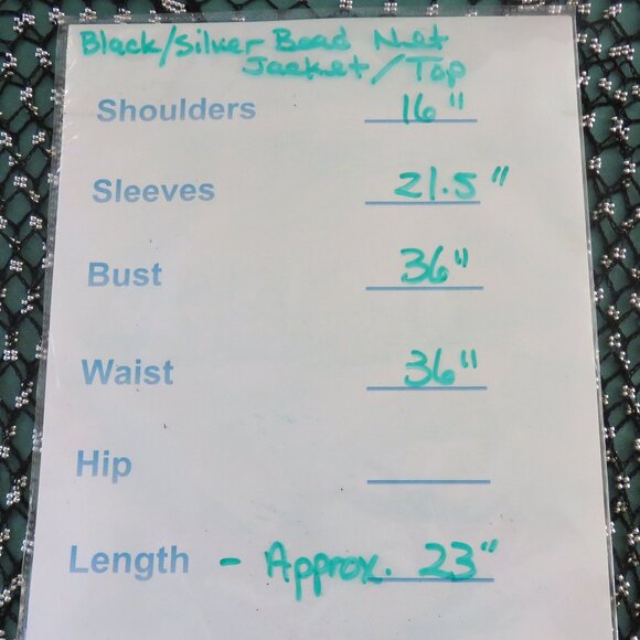 Black and Silver Beaded Slinky Net Sweater Cardigan Evening Wear..........1124 - Picture 10 of 10